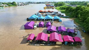 The Bamboo house village on the river at Chau Doc is the Unique destination at Mekong Delta