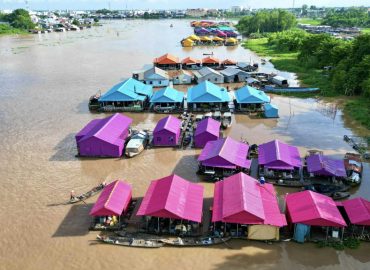 The Bamboo house village on the river at Chau Doc is the Unique destination at Mekong Delta