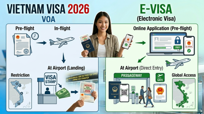 The differences between Visa on Arrival and E-visa